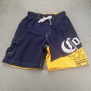 Corona Extra Shorts Mens 30 Blue Swim Trunks Drawstring Cargo Lined